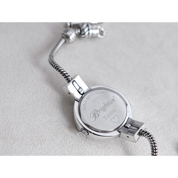 Brighton Vintage Tustin Charm Watch Silver Plated Toggle Clasp 7-8.5" Works - Picture 4 of 5